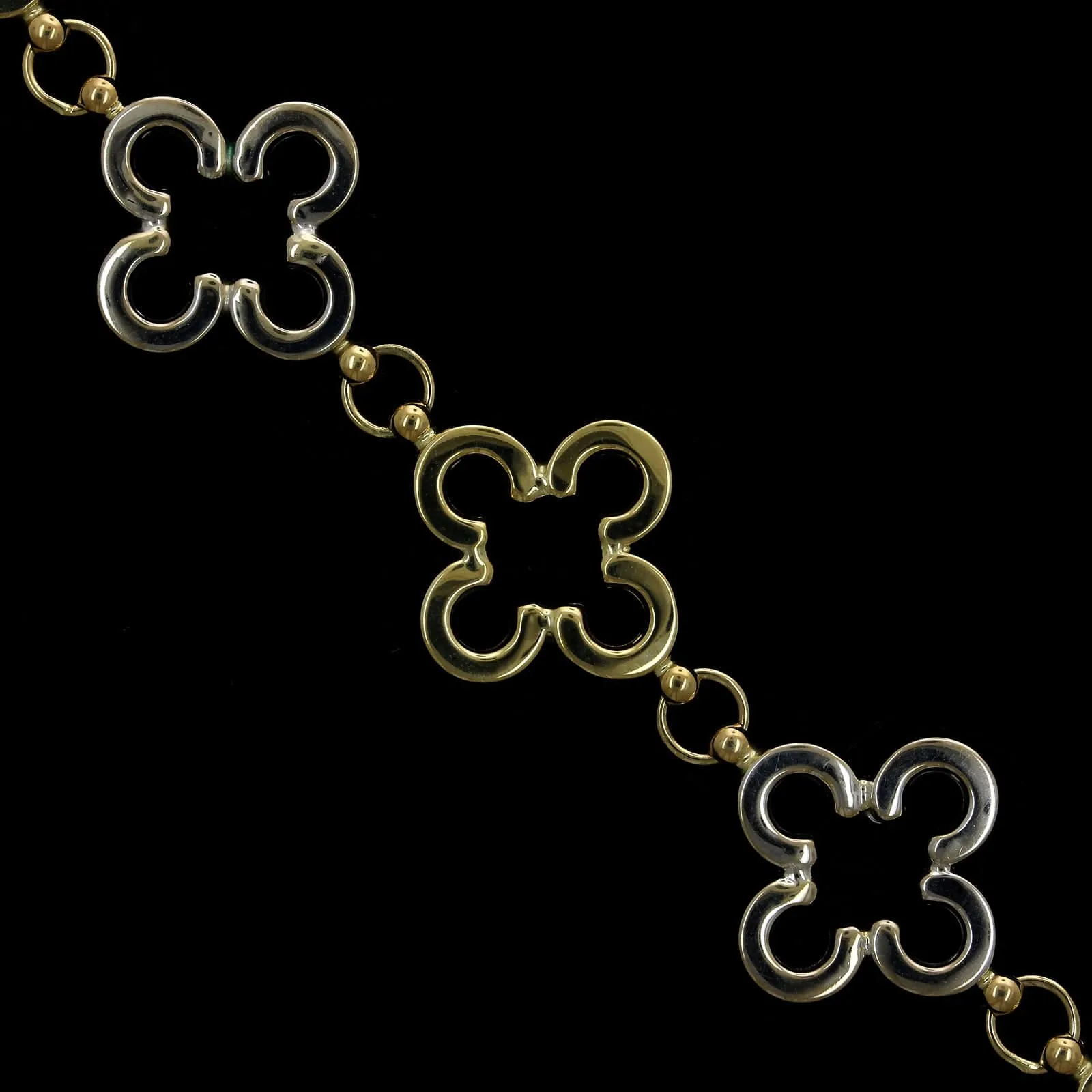 14K Two-tone Gold Estate Clover Bracelet