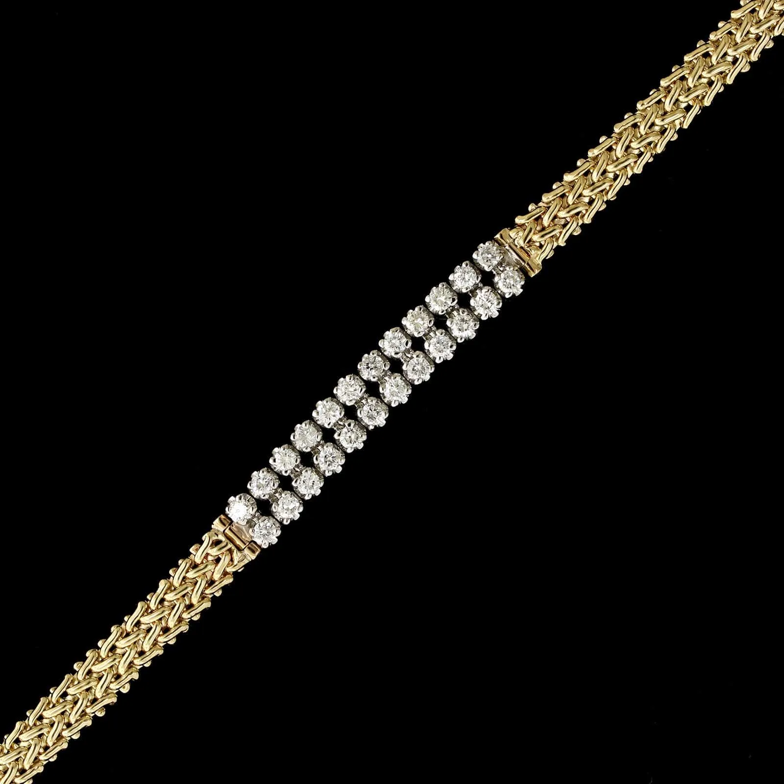 14K Two-tone Gold Estate Diamond Bracelet