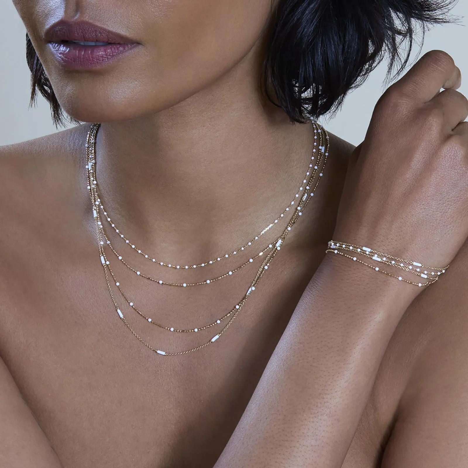 18" Blanc Tiny Dot Chain Necklace