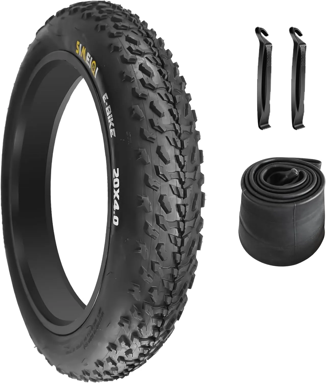 20" E-Bike Fat Tires 20 x 4.0 Folding Bead Tire for Electric Bikes or with AV32mm Tubes Compatible with Wide Mountain Snow Bike Tire