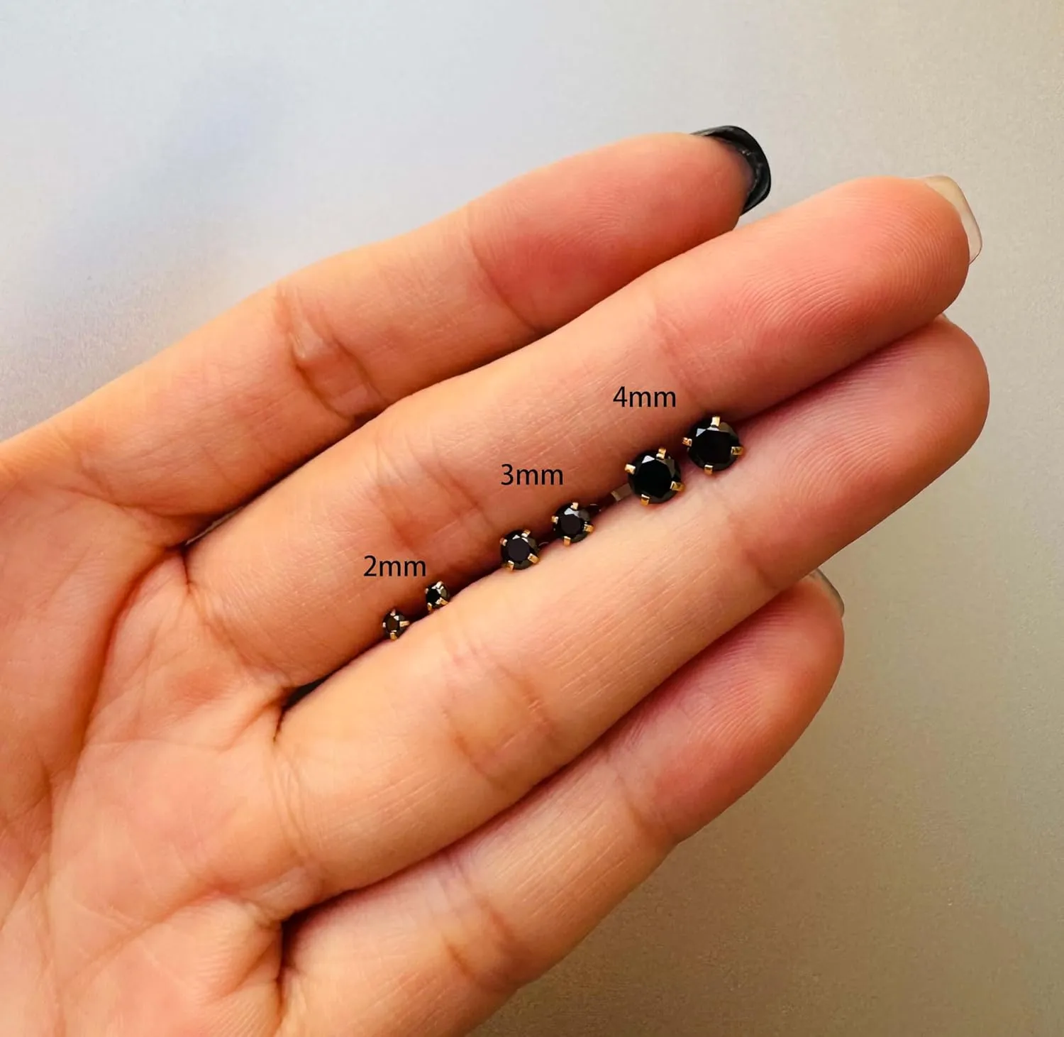 3Pairs CZ Stud Flat Screw Back Earrings for Women Multiple Piercing,Dainty Flatback Cubic Zirconia Cartilage Earring Stud,Helix Tragus Conch Piercing Jewelry (2mm/3mm/4mm Gold, Black CZ)