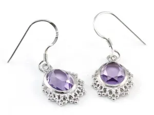 5 Carat Genuine Purple Oval Cut Amethyst 925 Sterling Silver Dangle Fine Earrings XFE8006