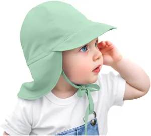 Adjustable Baby Sun Hat Boys Girls, UPF 50  Toddler Summer Beach Swim Hat with Neck Flap for Infant Traveling Cap