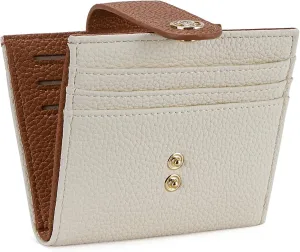 BOSTANTEN Slim Wallet for Women Small RFID Blocking Credit Card Holder Leather Bifold Wallets with Zipper Coin Pocket BeigeBrown
