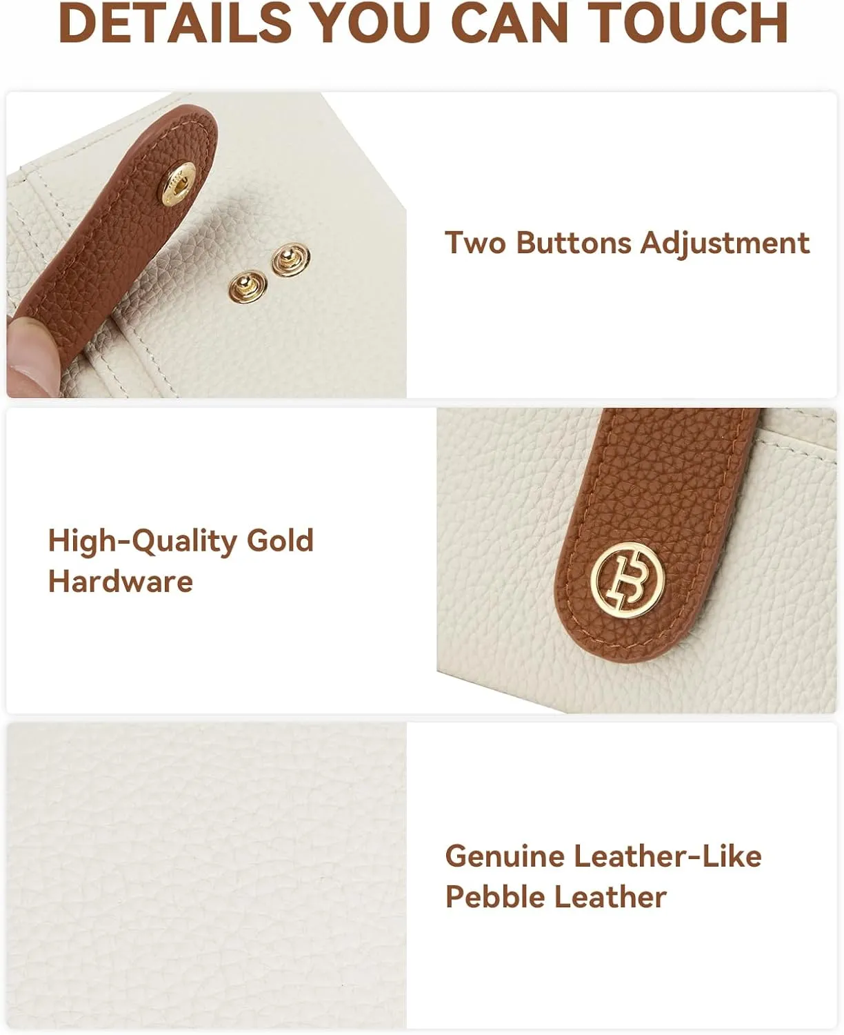 BOSTANTEN Slim Wallet for Women Small RFID Blocking Credit Card Holder Leather Bifold Wallets with Zipper Coin Pocket BeigeBrown