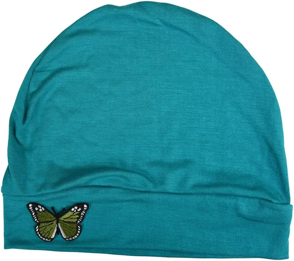 Chemo Beanie Sleep Cap with Red Stud Anchor Applique