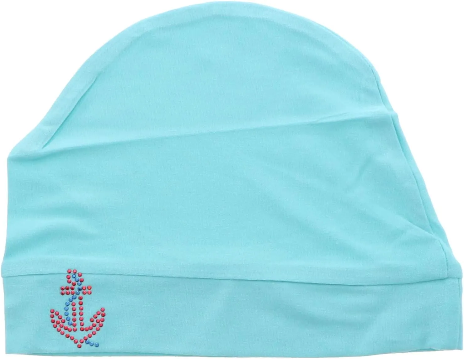 Chemo Beanie Sleep Cap with Red Stud Anchor Applique