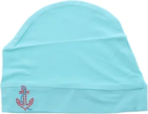 Chemo Beanie Sleep Cap with Red Stud Anchor Applique