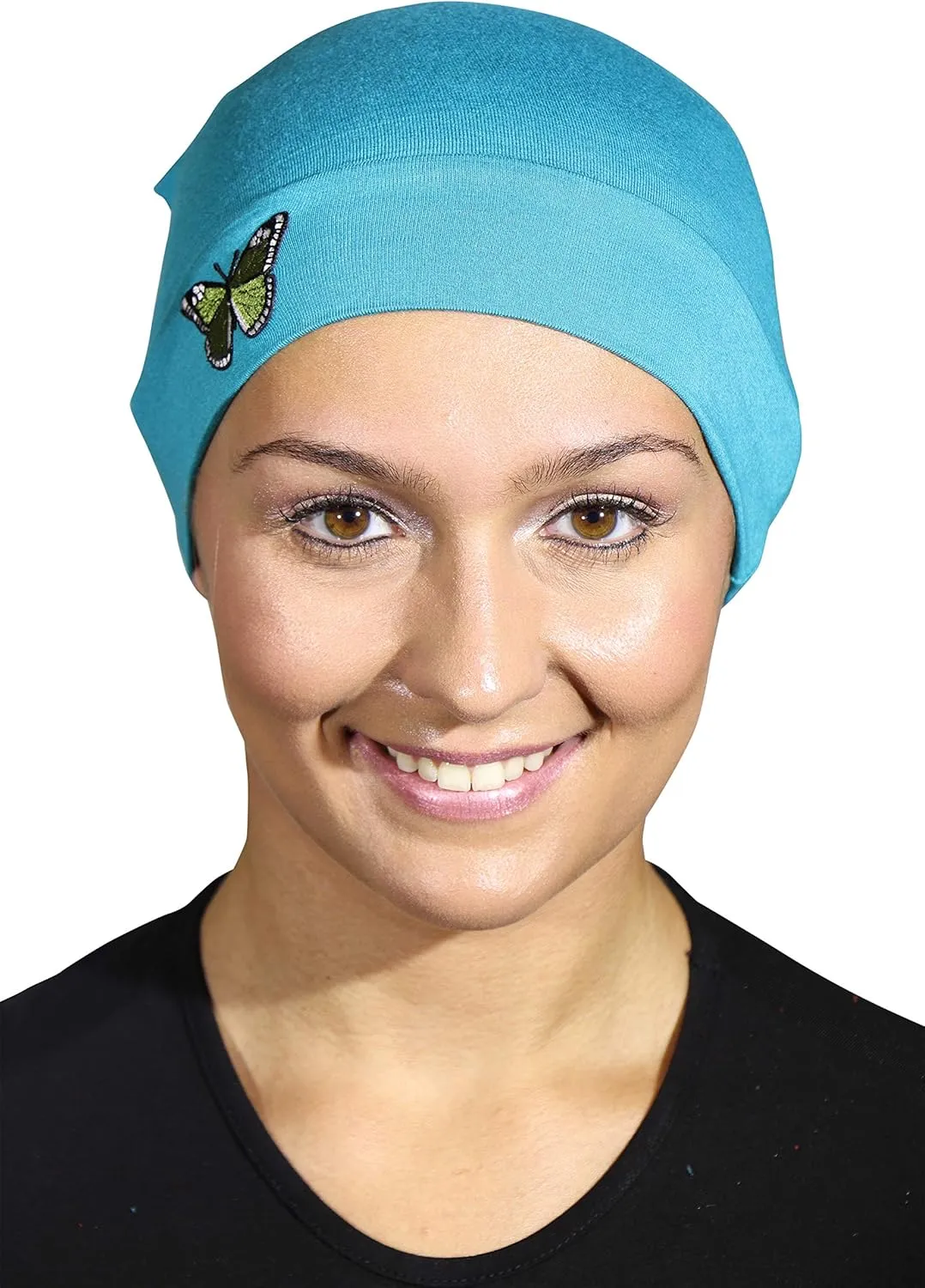 Chemo Beanie Sleep Cap with Red Stud Anchor Applique