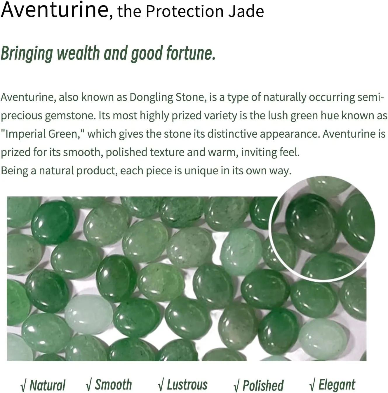 DISTANT DRUMS Simple Natural Green Aventurine Stone Jewelry Set for Women,Hoop Earrings,Bracelet,Necklace,18K Gold-plated Spiritual Gift,Fortunate Stone Jewelry,Choker