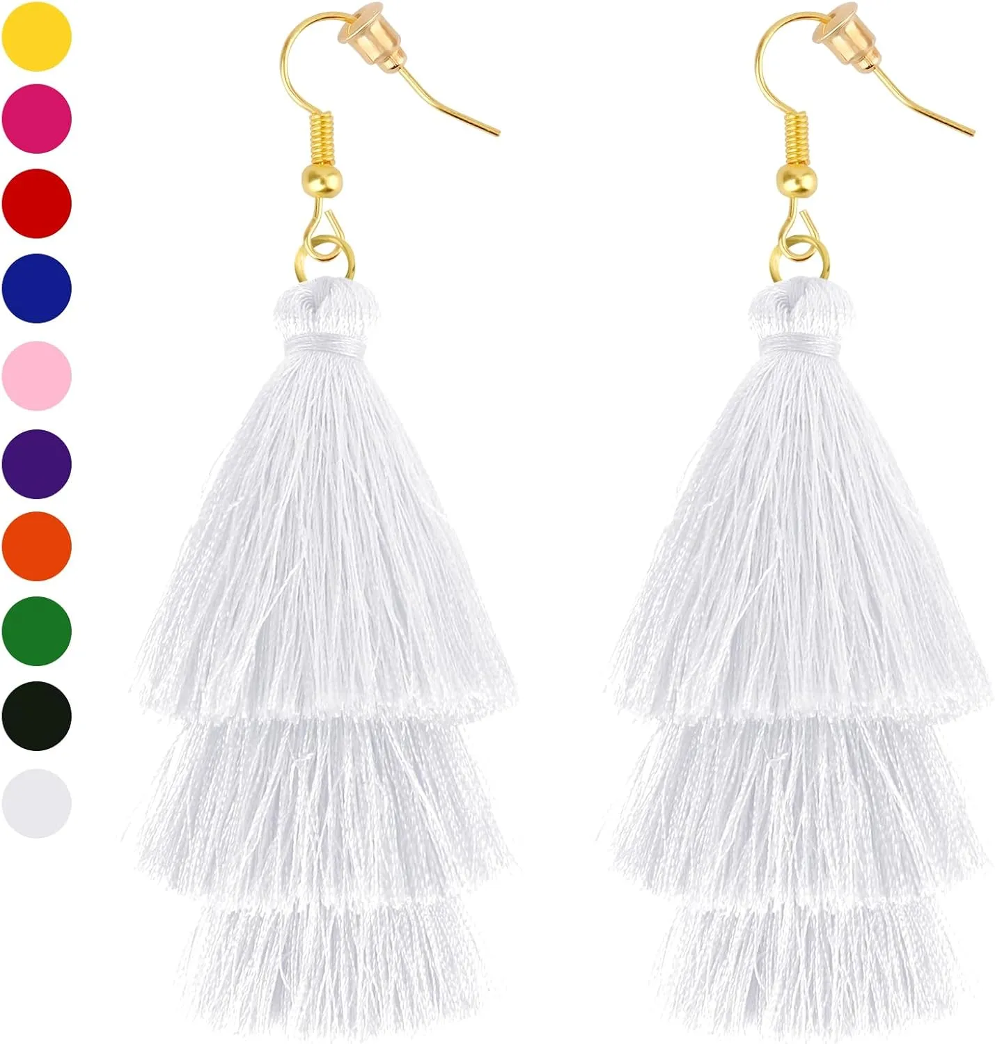 Earrings for Women Dangling, Layered Tassel Earrings Fringe Earrings Bohemian Studs Drop Earrings