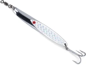 Fishing Lures Sequins Metal Bass Hard Spoon Bait Jig Lure Artificial Hook(84g-Silver)