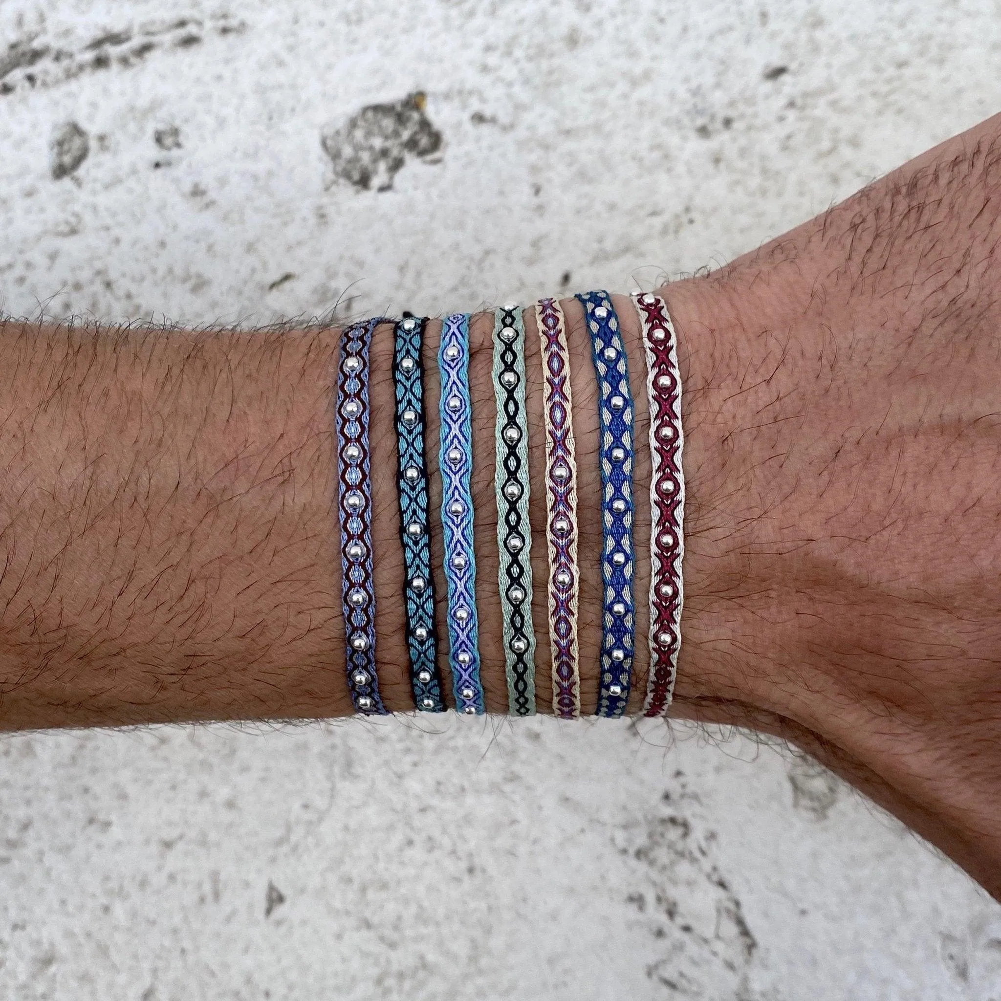 Handmade Purnama Bracelet (Santorini Blue/White)