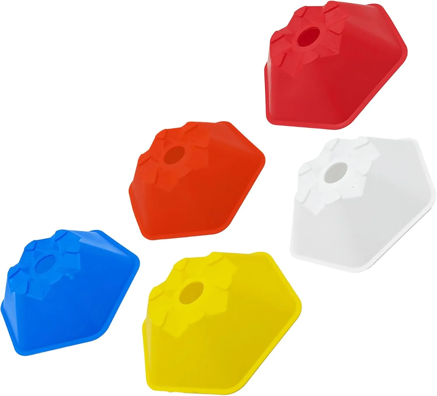 Hexagon Cones for Speed Agility Training | Plastic Space Markers Discs | Light Weight | Durable | Obstacle Height | Agility Drills | Training Poles Equipment | Outdoor Sports