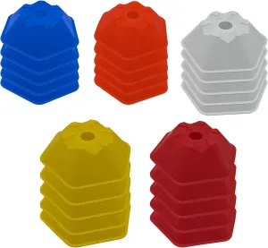 Hexagon Cones for Speed Agility Training | Plastic Space Markers Discs | Light Weight | Durable | Obstacle Height | Agility Drills | Training Poles Equipment | Outdoor Sports
