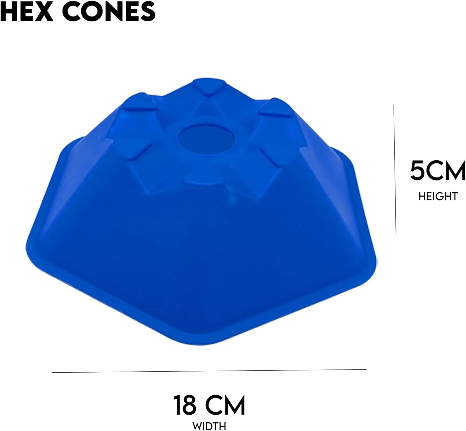 Hexagon Cones for Speed Agility Training | Plastic Space Markers Discs | Light Weight | Durable | Obstacle Height | Agility Drills | Training Poles Equipment | Outdoor Sports