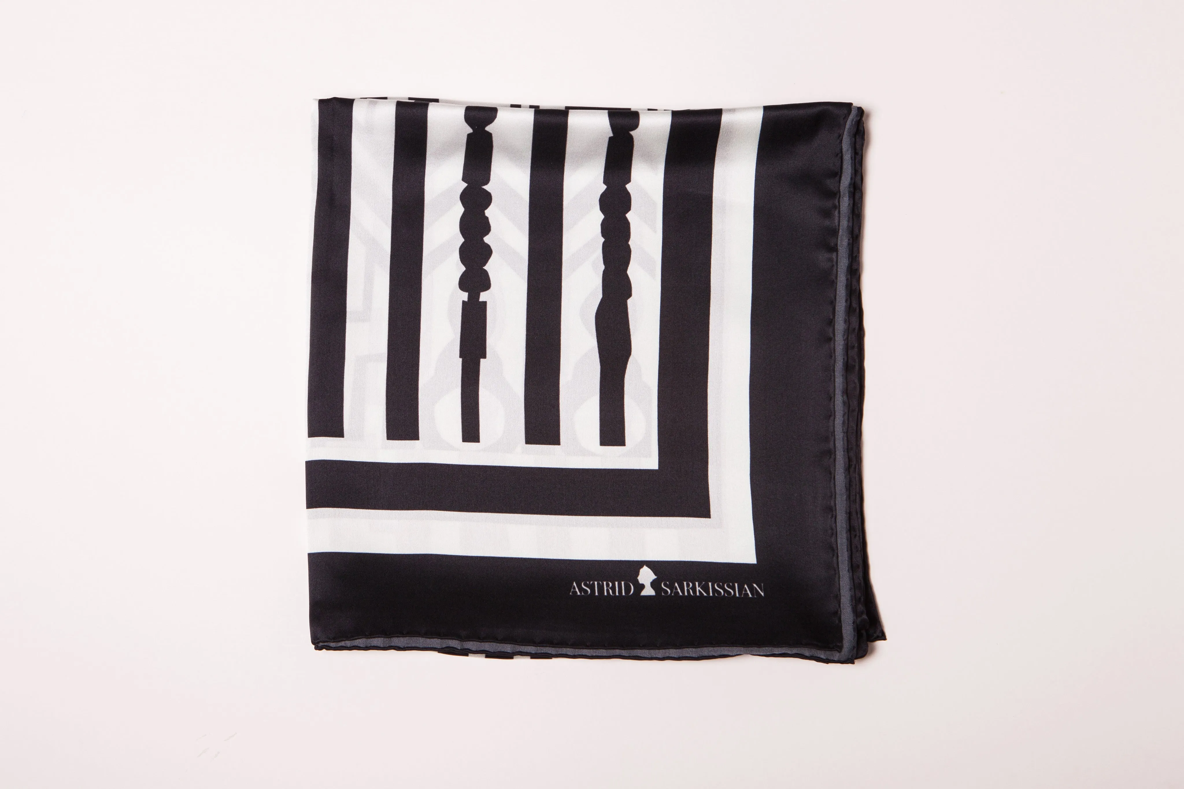Hittite Black Silk Scarf