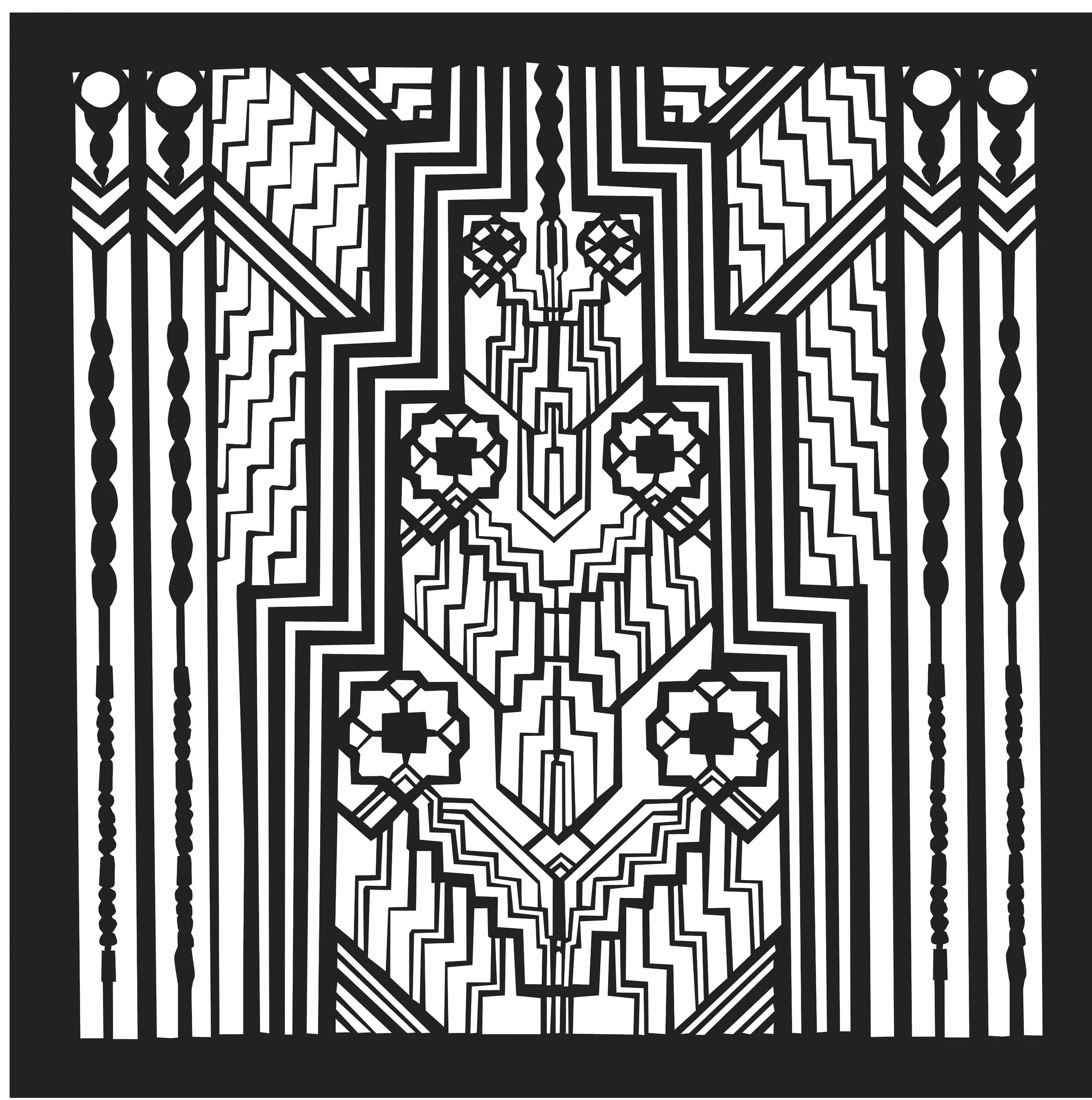 Hittite Black Silk Scarf