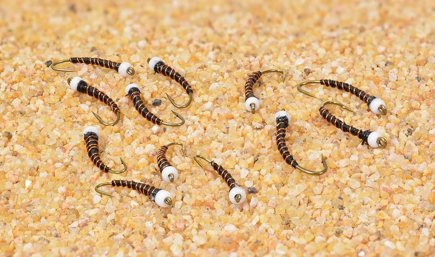 Ice Cream Cone White Glass Bead Midge Fly - Mustad Signature Hooks - 12 Flies