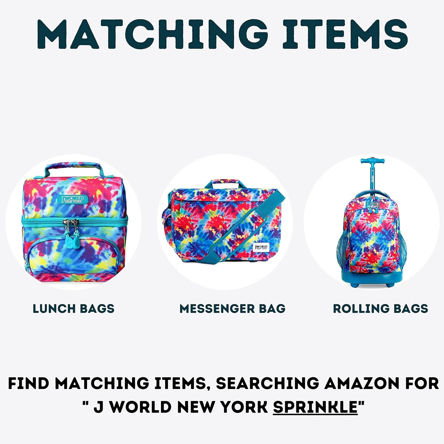 J World Casey Kids Lunch Bag. Cute Insulated Lunch-Box for Boys Girls, Sprinkle
