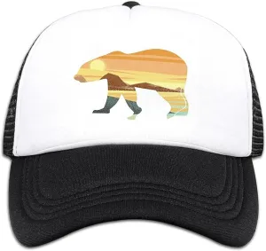 Lightweight Sun Hat for Kid Boys,Mesh Toddler Baseball Cap for Kid Girls,Black Toddler Boys Snapback Hats for Ages 4-8