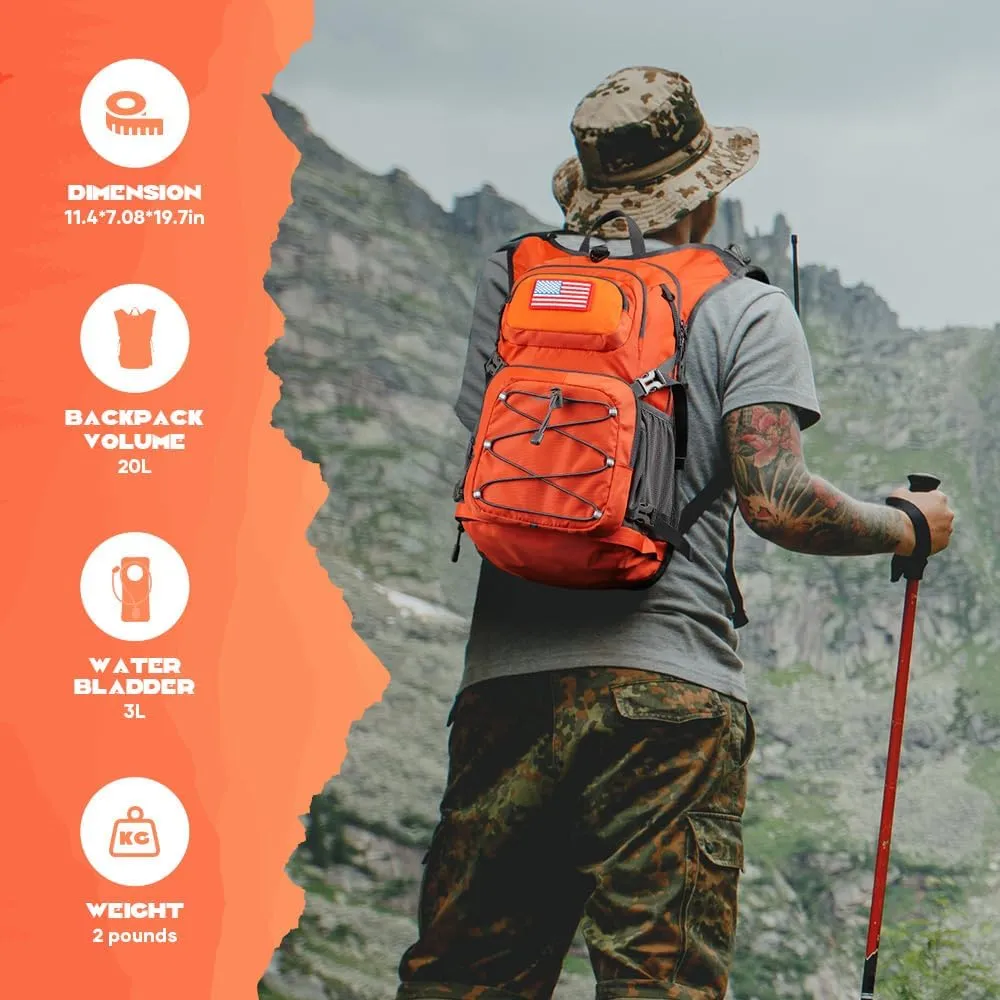 Maelstrom Hydration Backpack, Hiking Backpack with 2L Water Bladder, Running Hydration Vest for Cycling Hiking Rave for Men Women