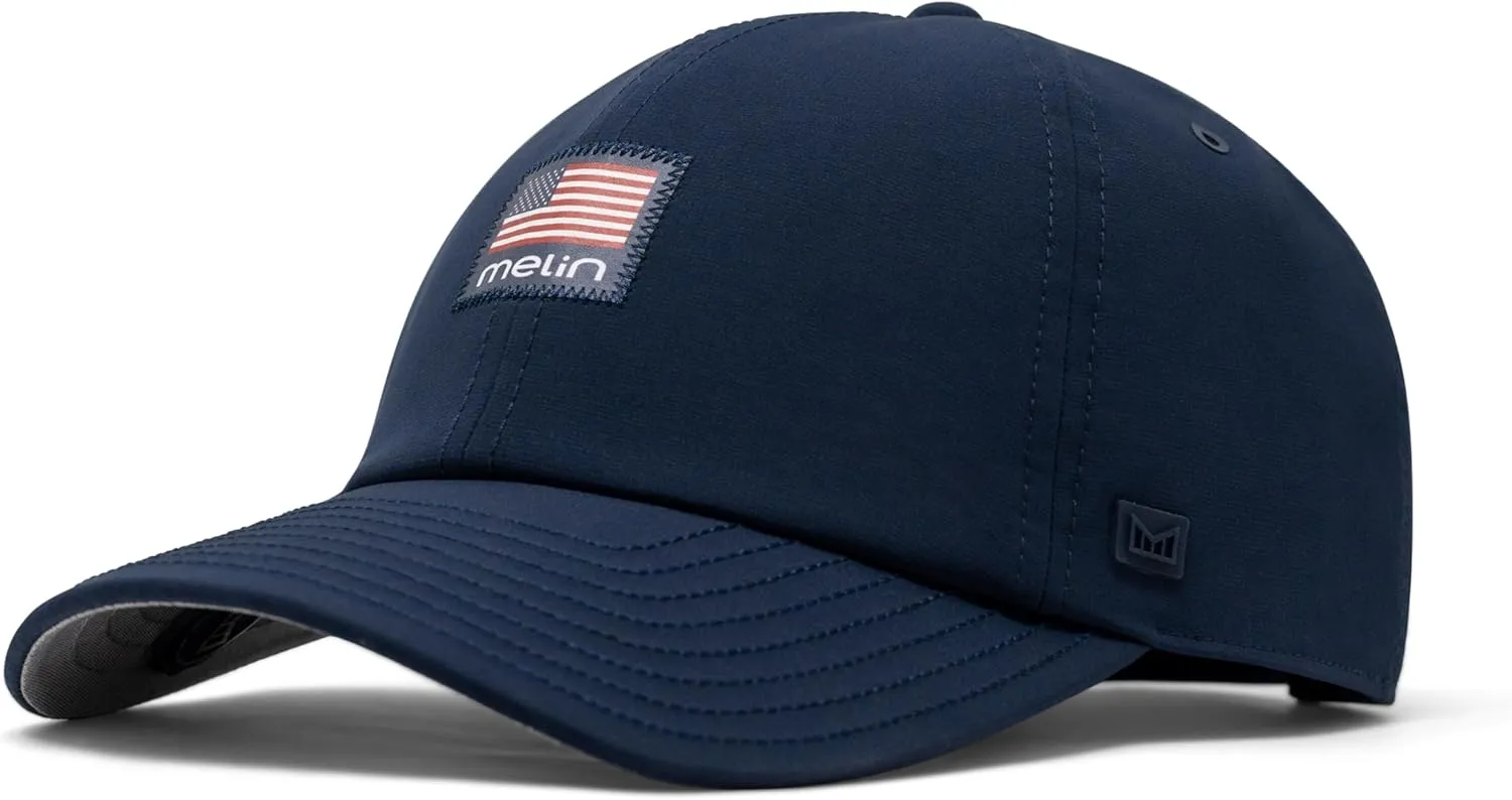 melin Legend Americana Hydro, Men's Performance Dad Hat, Water-Resistant Baseball Caps, Golf, Running, or Workout Hat