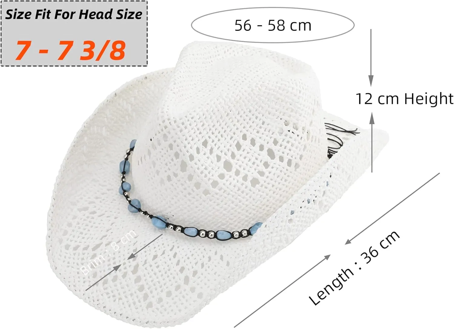 Men Women Cowgirl Straw Western Cowboy Hat