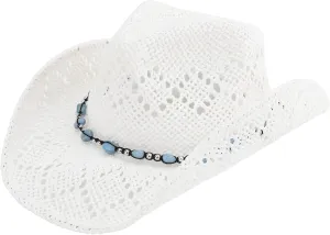 Men Women Cowgirl Straw Western Cowboy Hat