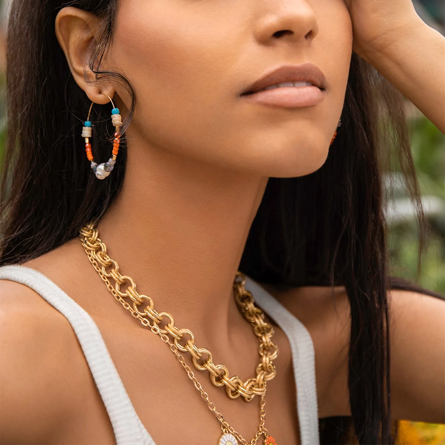 mixed bead hoop