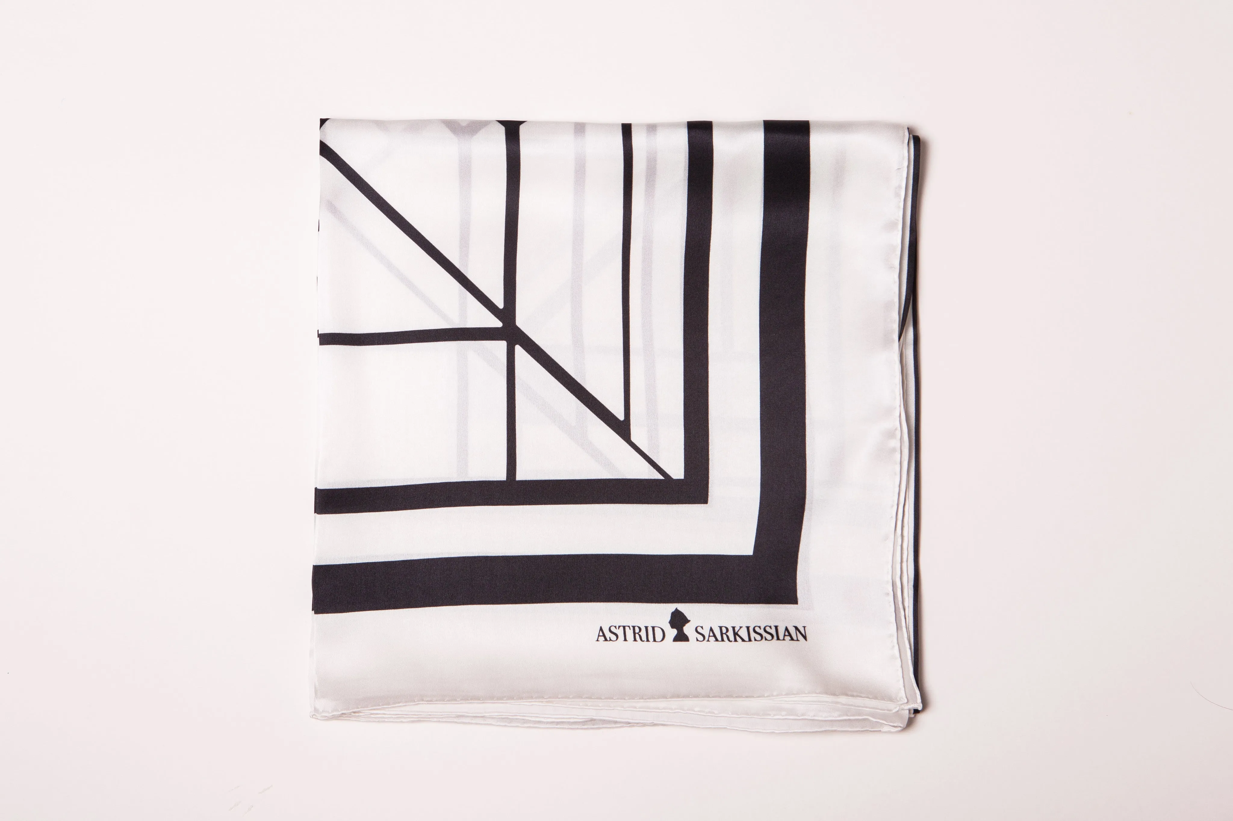 Moisson White Silk Scarf
