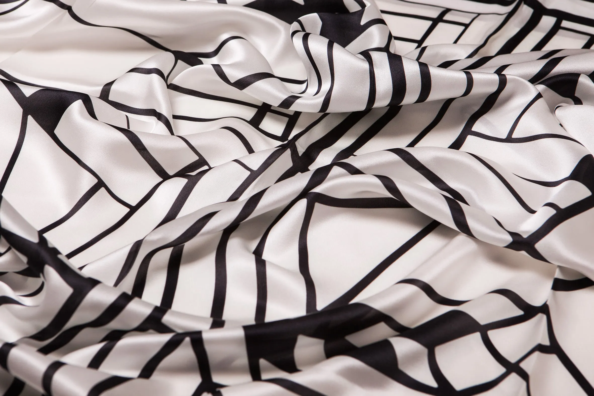 Moisson White Silk Scarf