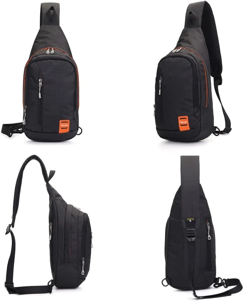 Peicees Small Sling Backpack Waterproof Unisex Shoulder Bag Chest Crossbody Daypack