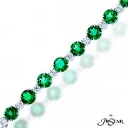 Platinum Emerald and Diamond Bracelet
