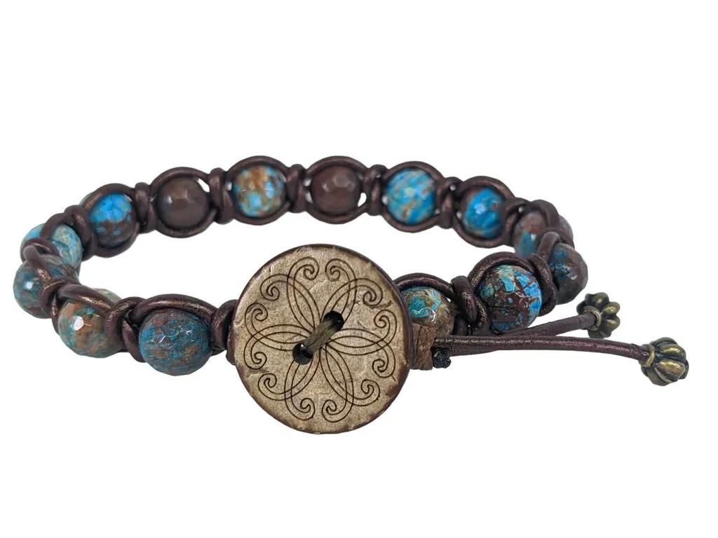 R Beaded Woven Bracelet