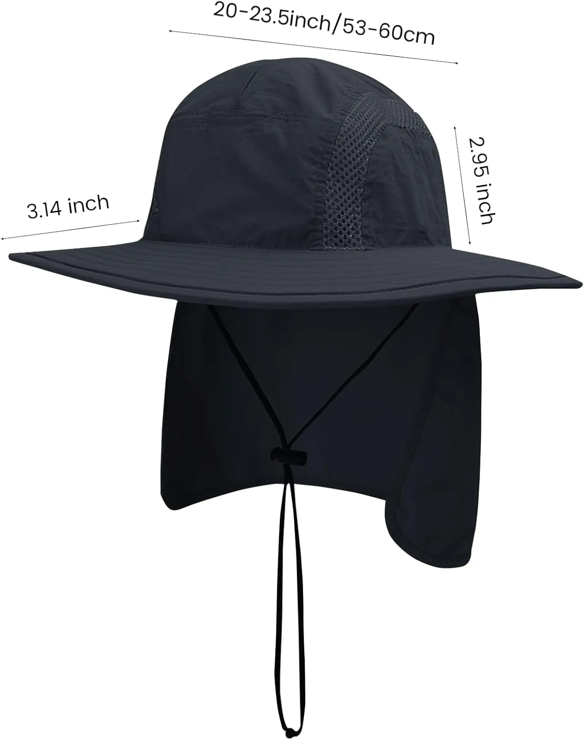 Spring Sun Hat with UPF 50  Unisex Fishing Hat Neck Flap Boonie Hat Bucket Hat