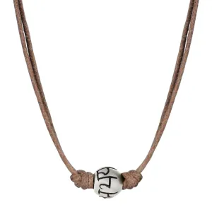 Sterling Silver 'Fearlessness' Bead Necklace on Natural Cord