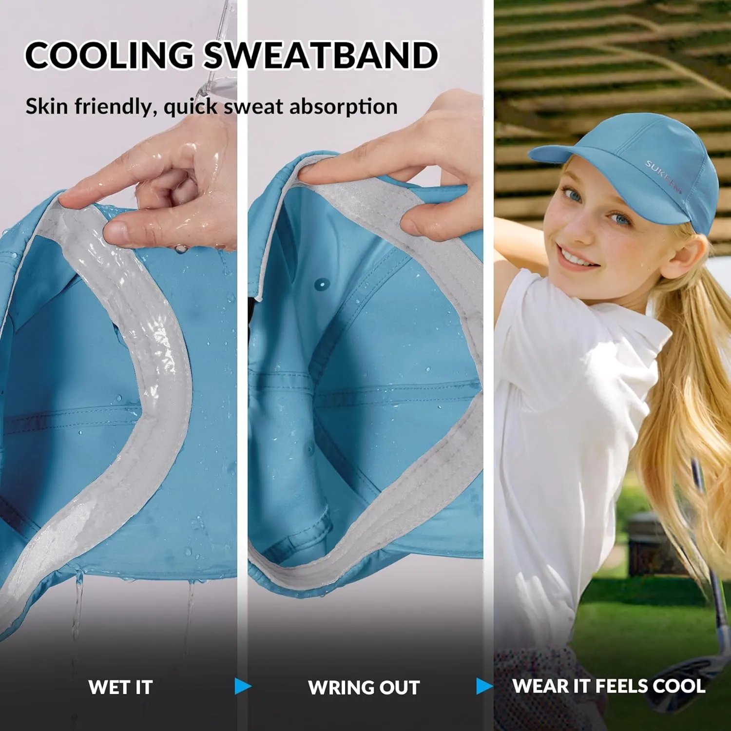 Sukeen Kids Sun Hats for Girls Boys Quick Drying Baseball Cap Lightweight Sun Protection Hat for Outdoor Activity