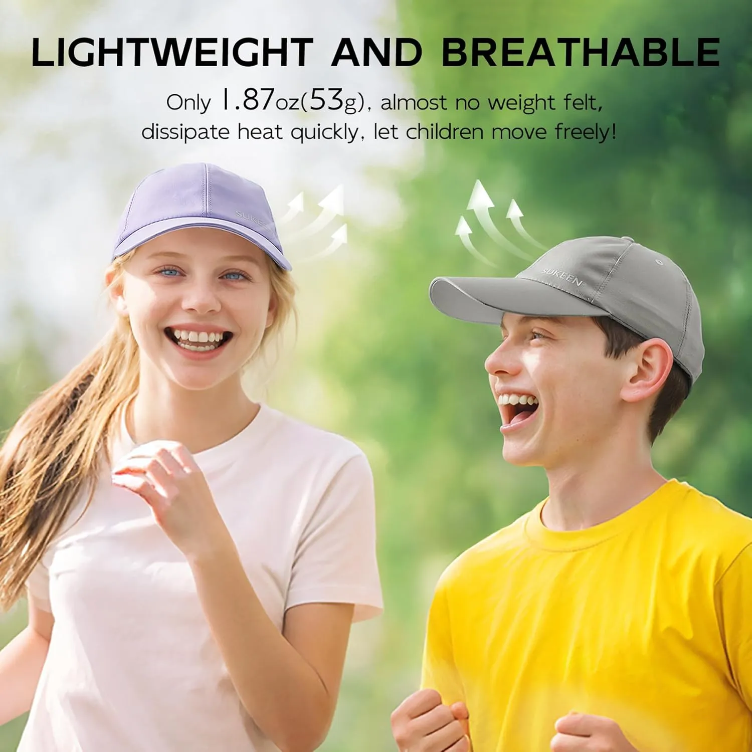 Sukeen Kids Sun Hats for Girls Boys Quick Drying Baseball Cap Lightweight Sun Protection Hat for Outdoor Activity