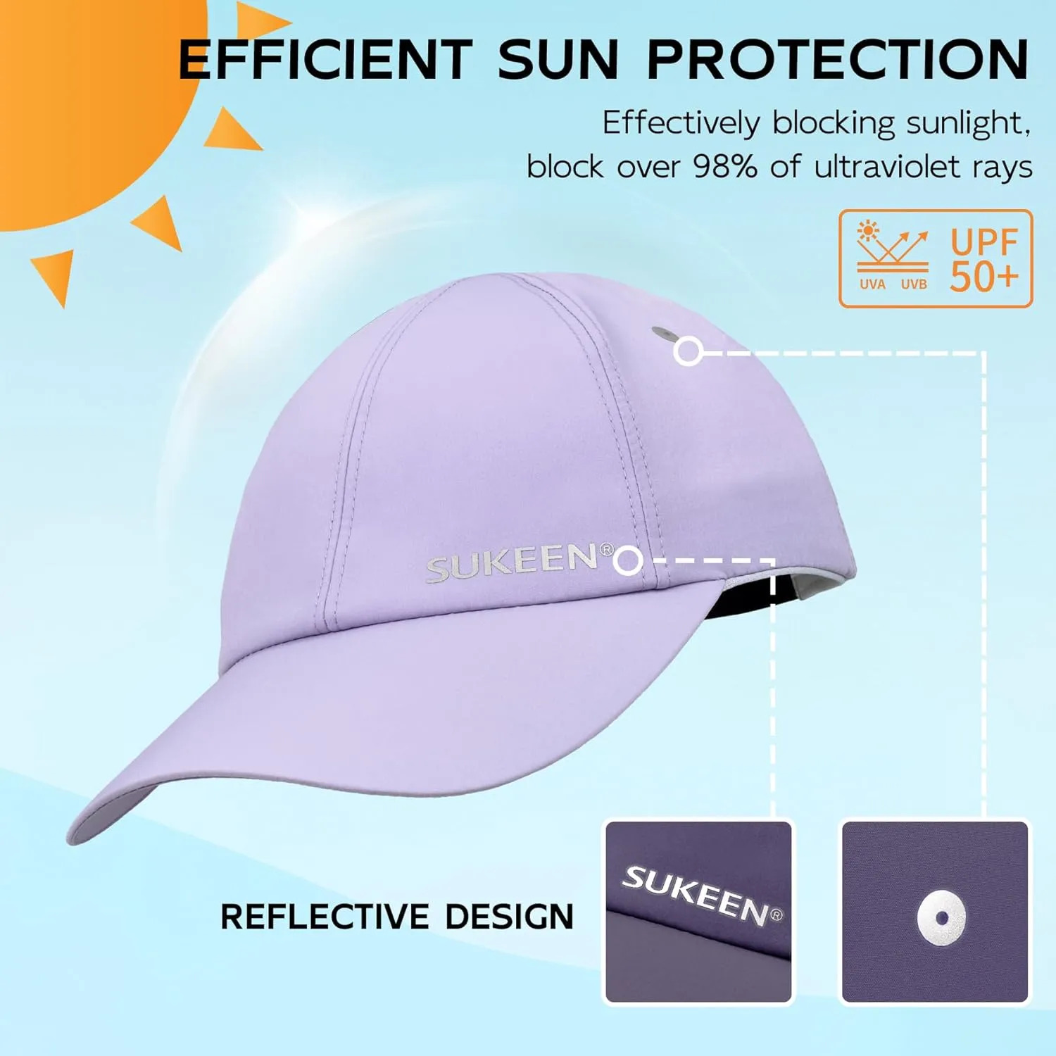 Sukeen Kids Sun Hats for Girls Boys Quick Drying Baseball Cap Lightweight Sun Protection Hat for Outdoor Activity