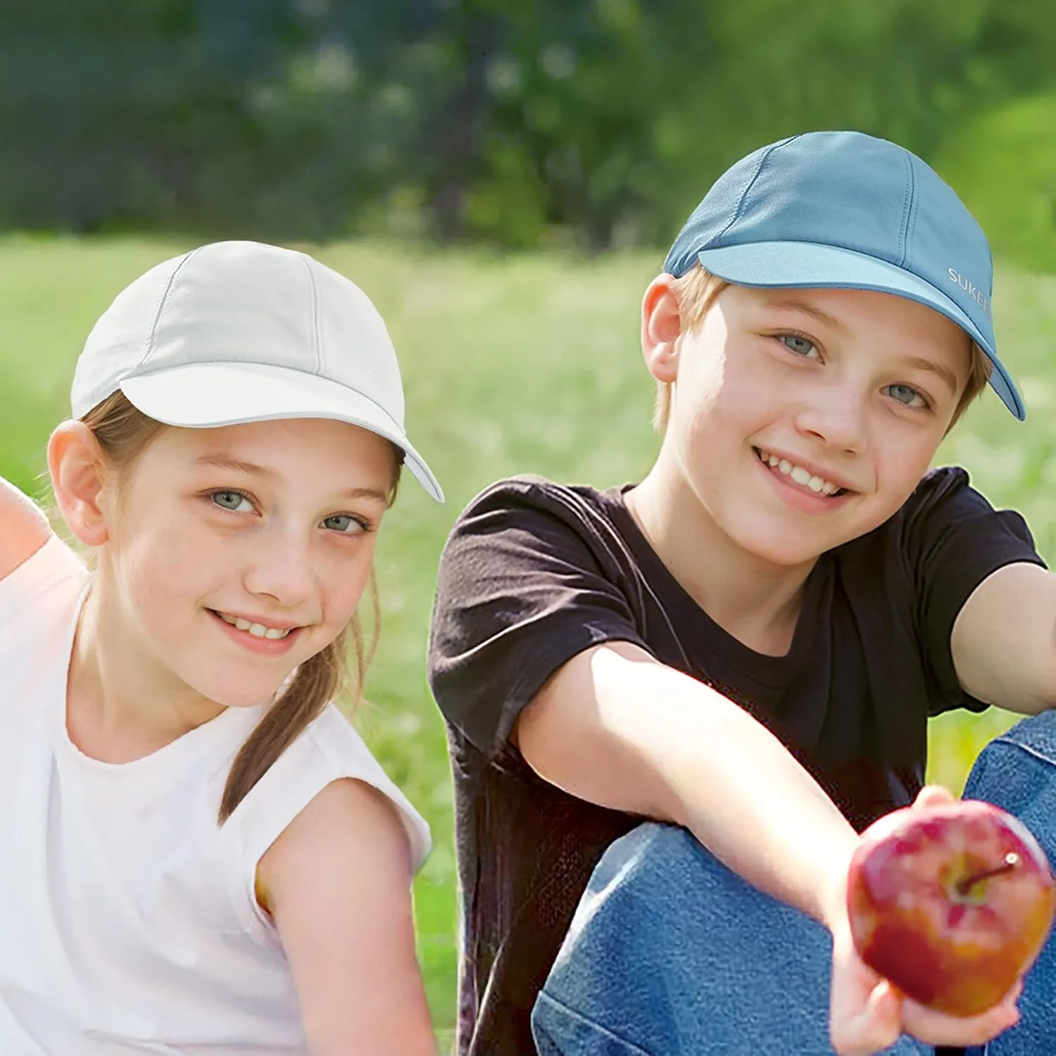 Sukeen Kids Sun Hats for Girls Boys Quick Drying Baseball Cap Lightweight Sun Protection Hat for Outdoor Activity