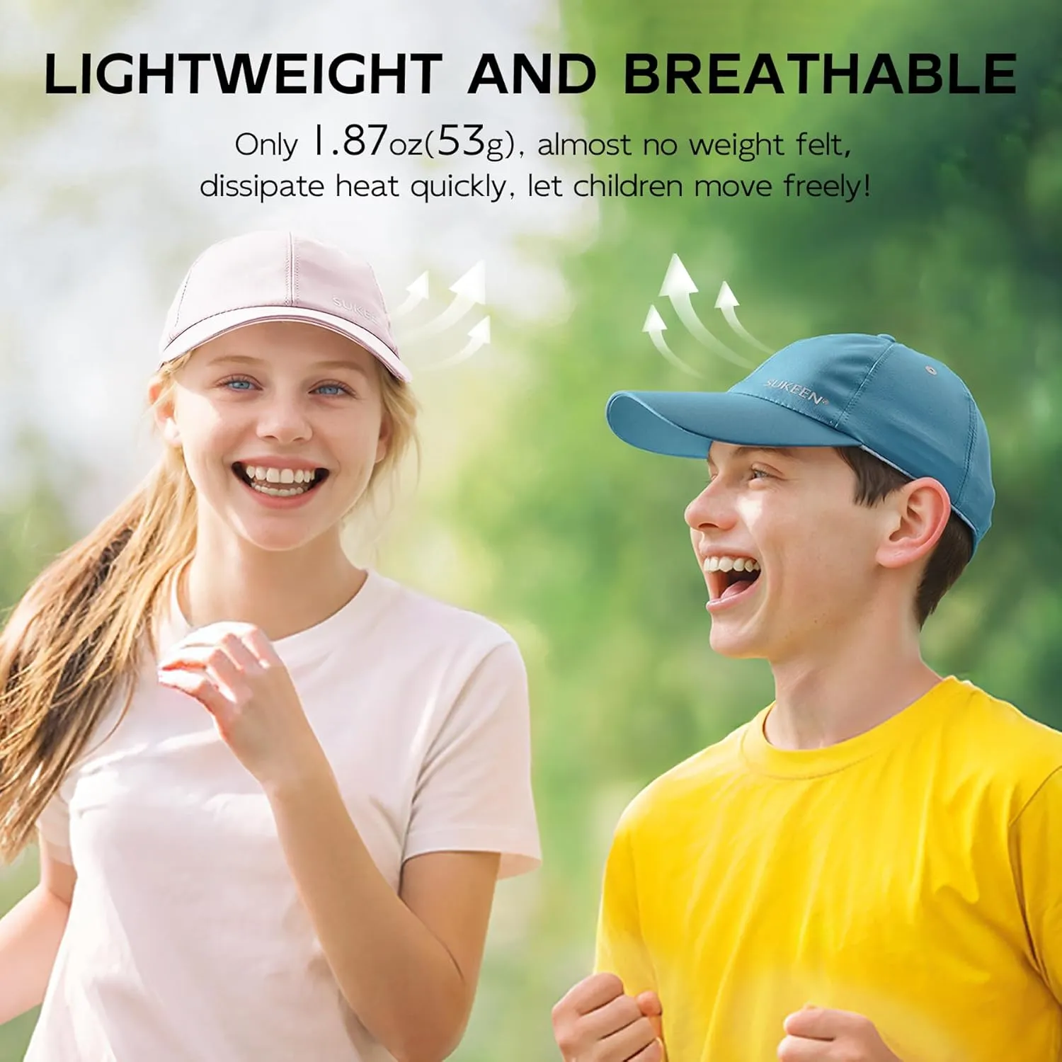 Sukeen Kids Sun Hats for Girls Boys Quick Drying Baseball Cap Lightweight Sun Protection Hat for Outdoor Activity
