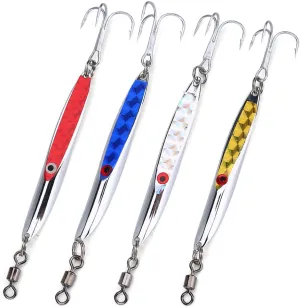 Tbest Fishing Lures Sequins Bait Metal Bass Hard Spoon Bait Jig Lure Artificial Hook (Red 56g)