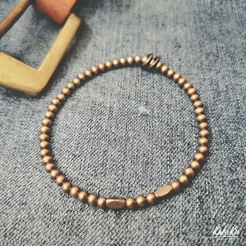 Vintage Brass Bead Bracelet