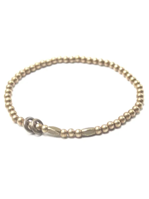 Vintage Brass Bead Bracelet