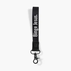 Woven Binge Jesus Black Lanyard/Bracelet