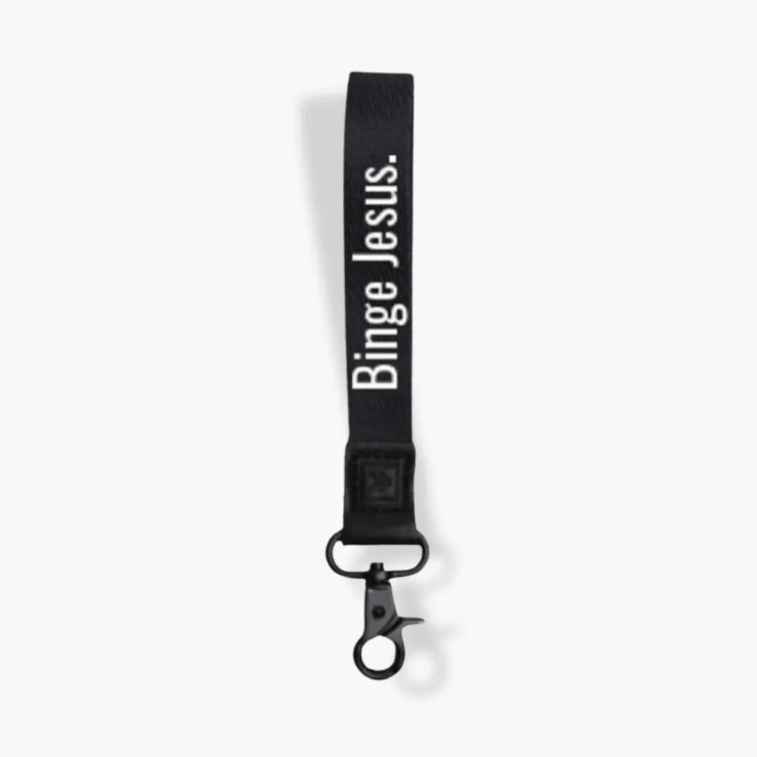 Woven Binge Jesus Black Lanyard/Bracelet